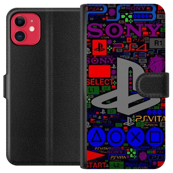 Kompatibel Tegnebogsetui til Apple iPhone 11 Playstation Kompatibel Tegnebogsetui til Apple iPhone 11 Playstation