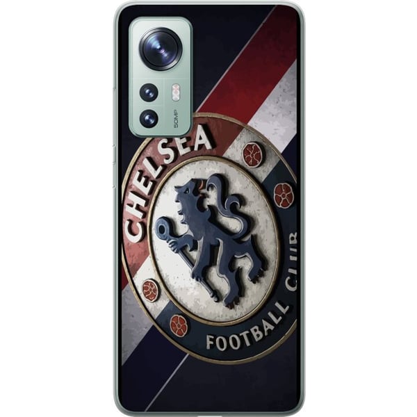 Kompatibelt Mobildeksel til Xiaomi 12 Chelsea FC-emblem i 3D-stil med blå, hvite og røde detaljer som gir et kraftfullt, elegant sportsmotiv for fans