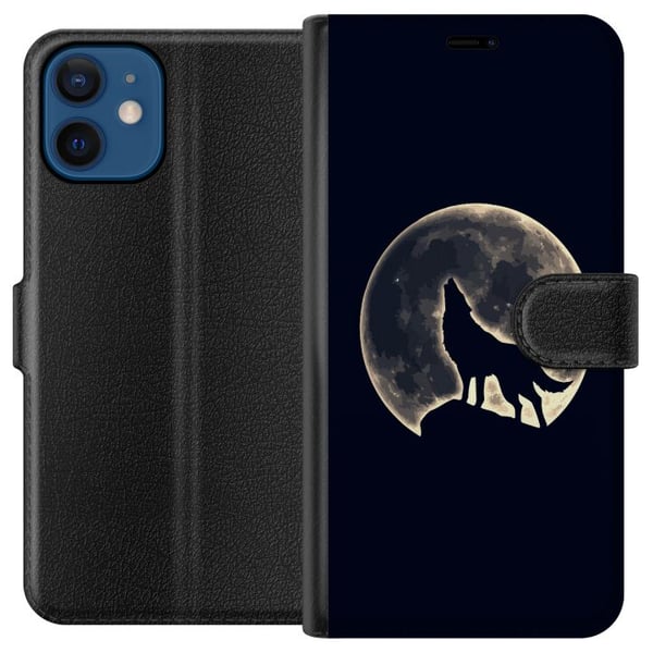 Kompatibelt Lommeboketui til Apple iPhone 12 Ulve Måne