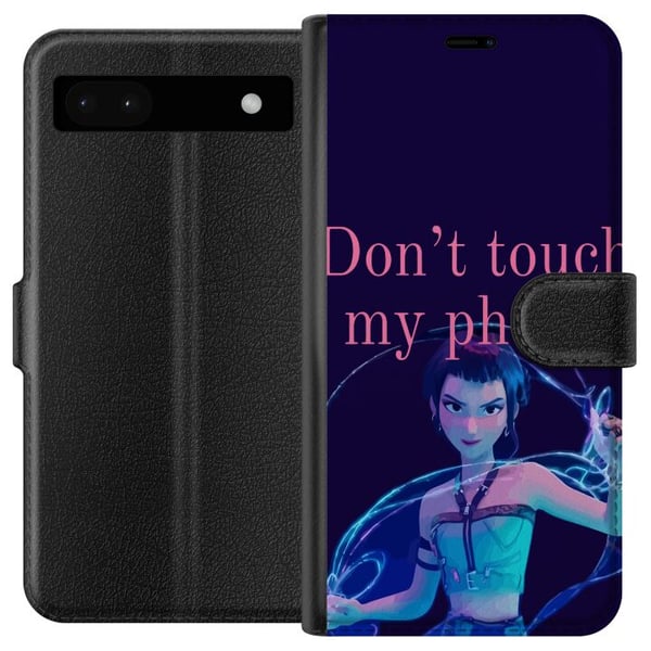 Yhteensopiva Lompakkokotelo Google Pixel 6a K-pop Älä koske puhelimeeni – Hauska kuvitus animoidulla hahmolla
