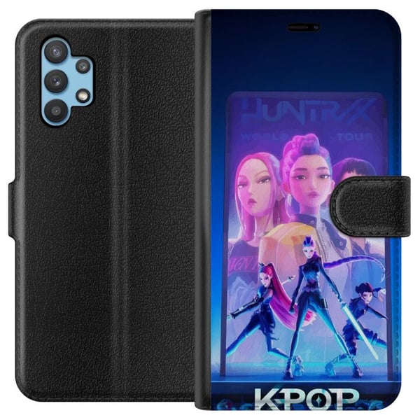 Kompatibelt Plånboksfodral till Samsung Galaxy A32 5G KPop Demon Hunters 2 HuntrX futuristiskt KPopmotiv med scen och stark energi
