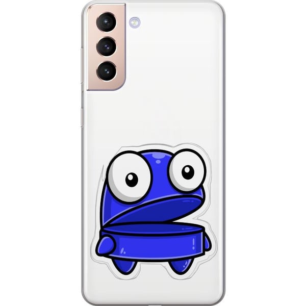Yhteensopiva Puhelinkuori Samsung Galaxy S21 Sininen piirroshahmo, jolla on avoin ilme ja suuret silmät hauskassa ja kepeässä kuvituksessa Yhteensopiva Puhelinkuori Samsung Galaxy S21 Sininen piirroshahmo, jolla on avoin ilme ja suuret silmät hauskassa ja kepeässä kuvituksessa