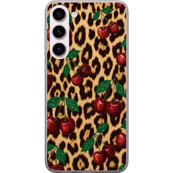 Kompatibel Mobilcover til Samsung Galaxy S23+ Kirsebær leopardmønster kirsebær retro rockabilly pinupstil kirsebærtryk leopardbaggrund modekunst Kompatibel Mobilcover til Samsung Galaxy S23+ Kirsebær leopardmønster kirsebær retro rockabilly pinupstil kirsebærtryk leopardbaggrund modekunst