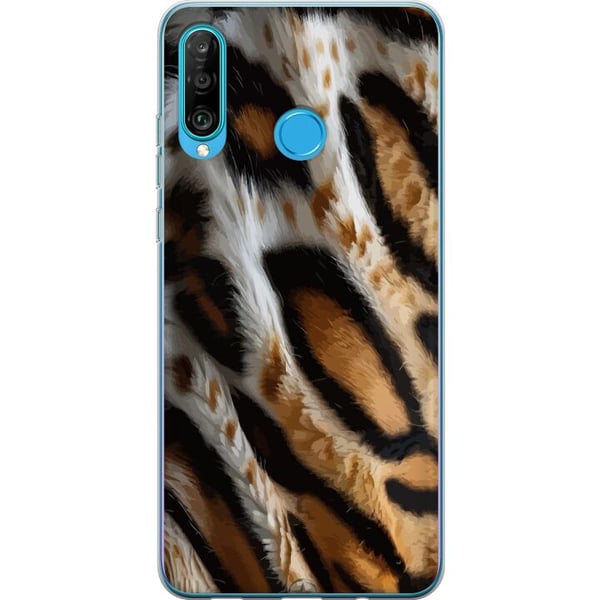 Kompatibel Mobilcover til Huawei P30 lite Tigerstribemønster safaridyr