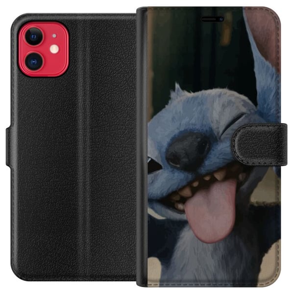 Kompatibelt Plånboksfodral till Apple iPhone 11 Stitch Söt Alien – Blå Favorit från Yttre Rymden Kompatibelt Plånboksfodral till Apple iPhone 11 Stitch Söt Alien – Blå Favorit från Yttre Rymden