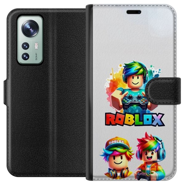 Yhteensopiva Lompakkokotelo Xiaomi 12 Roblox Rainbow Gamer Design värikäs pelimaailma, jossa on sateenkaaren värisiä hahmoja, täynnä iloa ja luovaa e
