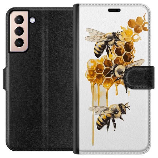 Kompatibel Tegnebogsetui til Samsung Galaxy S21 Bier og honningkager i gyldne farver, naturinspireret design med varm tone og sommerstemning Kompatibel Tegnebogsetui til Samsung Galaxy S21 Bier og honningkager i gyldne farver, naturinspireret design med varm tone og sommerstemning