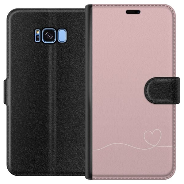 Kompatibelt Plånboksfodral till Samsung Galaxy S8 Rosa Hjärna Design