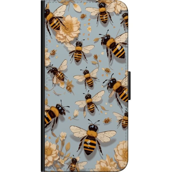 Kompatibelt Lommeboketui til Samsung Galaxy A03s Bier og blomster blå bakgrunn naturinspirert design med sjarm og farge for et sommerlig uttrykk