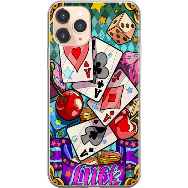 Kompatibelt Mobildeksel til Apple iPhone 11 Pro Lucky Hands casino pop art-design med spillekort, terninger, kirsebær og retroinspirert fargerik stil