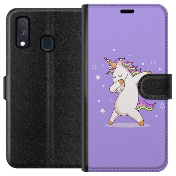 Kompatibel Tegnebogsetui til Samsung Galaxy A40 Enhjørning Dab