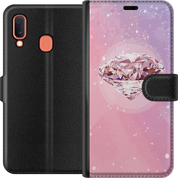 Kompatibelt Lommeboketui til Samsung Galaxy A20e Glitter Diamant