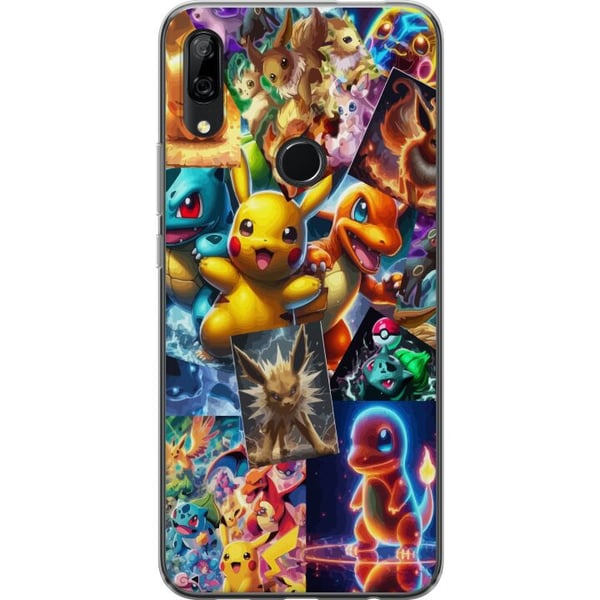 Kompatibel Mobilcover til Huawei P Smart Z Pokémon-illustration – Pikachu, Eevee og Charmander i farverigt design
