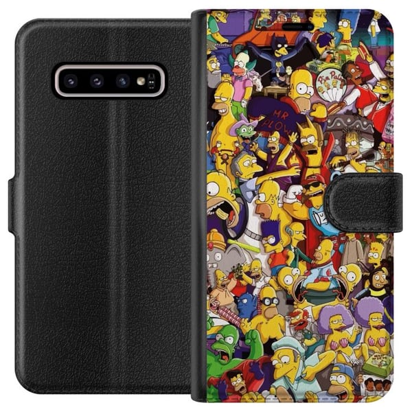 Kompatibelt Lommeboketui til Samsung Galaxy S10+ Simpsons