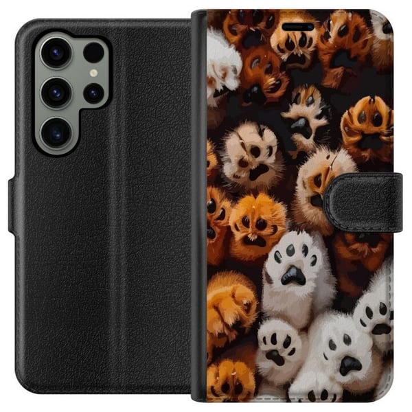 Kompatibel Tegnebogsetui til Samsung Galaxy S23 Ultra Dyrenes poter i nærbillede, sødt og detaljerigt design fyldt med varme, blødhed og legende ener Kompatibel Tegnebogsetui til Samsung Galaxy S23 Ultra Dyrenes poter i nærbillede, sødt og detaljerigt design fyldt med varme, blødhed og legende ener