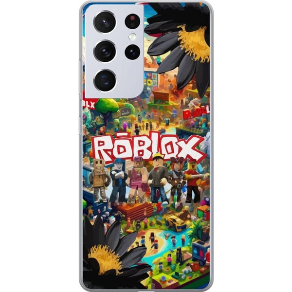 Yhteensopiva Puhelinkuori Samsung Galaxy S21 Ultra 5G Roblox-pelimaailma, jossa on suosittuja hahmoja, värikkäitä ympäristöjä ja seikkailuja – täydel