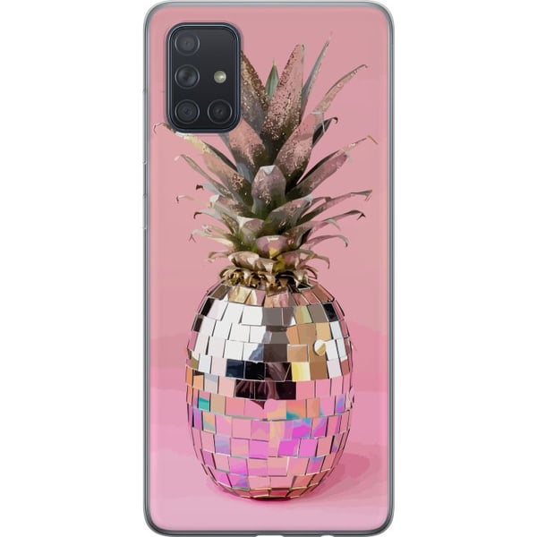 Kompatibelt Mobildeksel til Samsung Galaxy A71 Disco Pineapple ananas i speilmosaikk popkunst rosa bakgrunn glitrende tropisk design Kompatibelt Mobildeksel til Samsung Galaxy A71 Disco Pineapple ananas i speilmosaikk popkunst rosa bakgrunn glitrende tropisk design