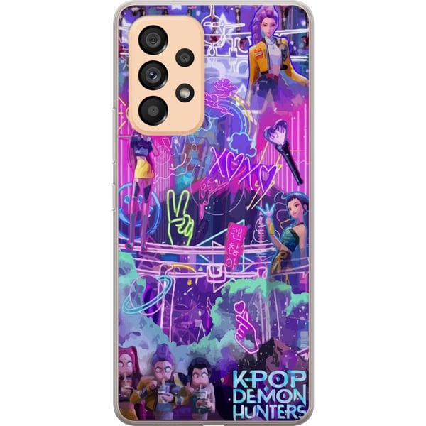 Kompatibelt Mobildeksel til Samsung Galaxy A53 5G Kpop demonjegere neonlys by lilla glød idolestetikk stemning