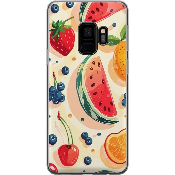 Kompatibel Mobilcover til Samsung Galaxy S9 Frugtmønster med vandmelon, citrusfrugter og bær i en legende illustration