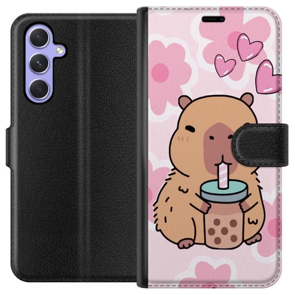 Kompatibel Tegnebogsetui til Samsung Galaxy A54 Kawaii Capybara Hjerte Anime Stil Sød Design Dyremotiv TikTok Populær Gave Pige
