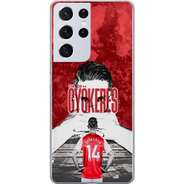 Kompatibelt Mobildeksel til Samsung Galaxy S21 Ultra 5G Viktor Gyökeres Red Passion Design fotballinspirert kunst med sterk energi, kraft og sporty f Kompatibelt Mobildeksel til Samsung Galaxy S21 Ultra 5G Viktor Gyökeres Red Passion Design fotballinspirert kunst med sterk energi, kraft og sporty f