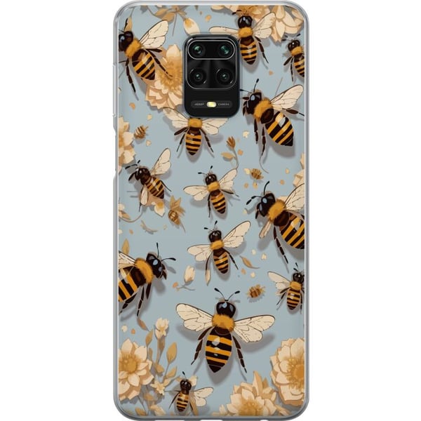 Kompatibel Mobilcover til Xiaomi Redmi Note 9S Bier og blomster blå baggrund naturinspireret design med charme og farve for et sommerligt udtryk