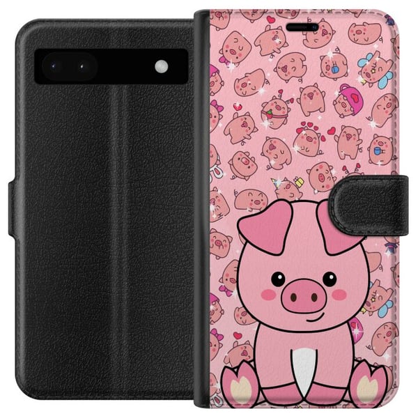 Kompatibelt Plånboksfodral till Google Pixel 6a Kawaii Pig Cute Pink Animal Anime