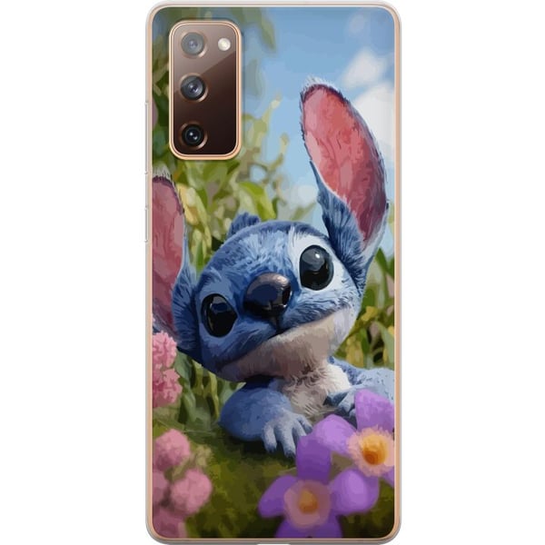 Kompatibelt Mobildeksel til Samsung Galaxy S20 FE Blå tegnet figur inspirert av Stitch i naturlige omgivelser med blomster og et søtt uttrykk, perfek Kompatibelt Mobildeksel til Samsung Galaxy S20 FE Blå tegnet figur inspirert av Stitch i naturlige omgivelser med blomster og et søtt uttrykk, perfek