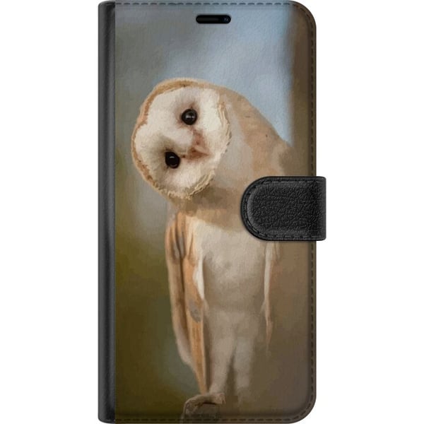 Kompatibelt Plånboksfodral till Samsung Galaxy S22 Ultra 5G Uggla Nyfiken Blick Fågelmotiv Skog Natur Grafiskt Design