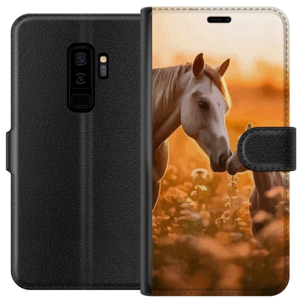 Yhteensopiva Lompakkokotelo Samsung Galaxy S9+ Hevoset Yhteensopiva Lompakkokotelo Samsung Galaxy S9+ Hevoset