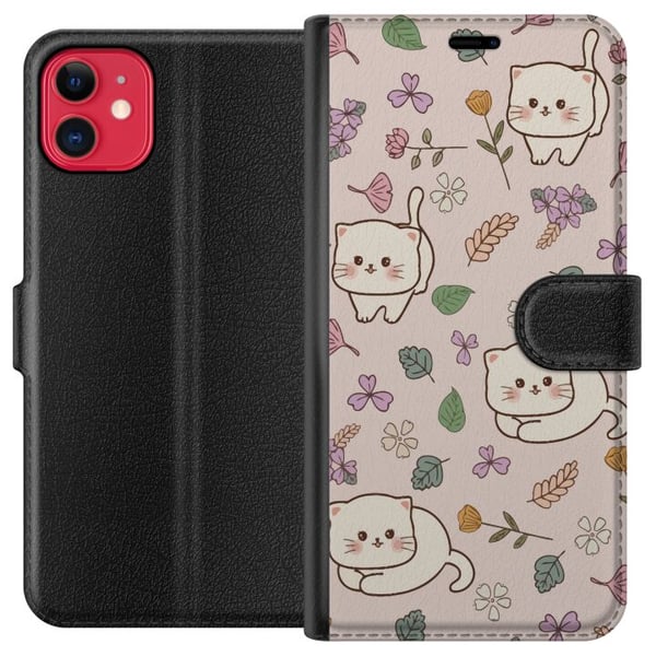 Kompatibel Tegnebogsetui til Apple iPhone 11 Katte Kompatibel Tegnebogsetui til Apple iPhone 11 Katte