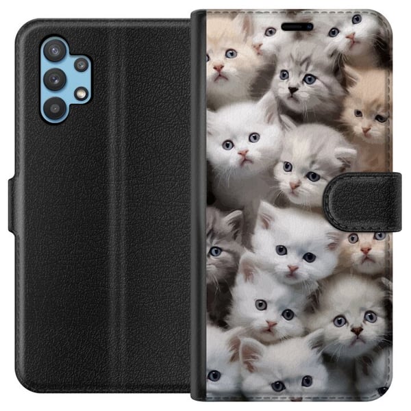 Kompatibelt Plånboksfodral till Samsung Galaxy A32 5G Katter Kompatibelt Plånboksfodral till Samsung Galaxy A32 5G Katter