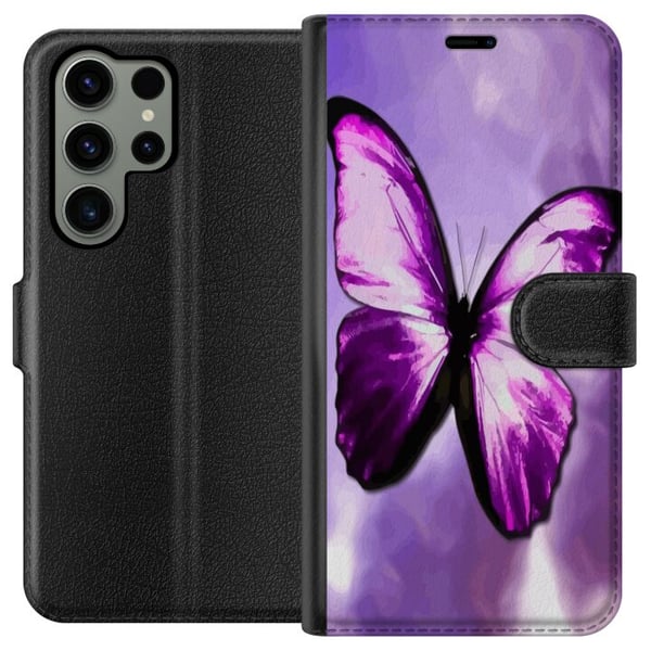 Kompatibel Tegnebogsetui til Samsung Galaxy S23 Ultra Sommerfugl Kompatibel Tegnebogsetui til Samsung Galaxy S23 Ultra Sommerfugl