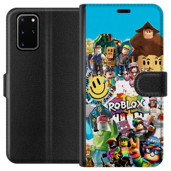 Kompatibelt Plånboksfodral till Samsung Galaxy S20+ Roblox Party färgglatt motiv med spelkaraktärer och gamingenergi för alla fans