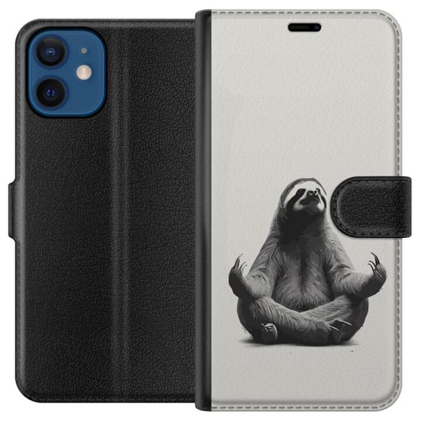 Kompatibelt Lommeboketui til Apple iPhone 12 Dovendyr i meditasjon – sjarmerende, rolig design som kombinerer humor, avslapning og søt estetikk i per