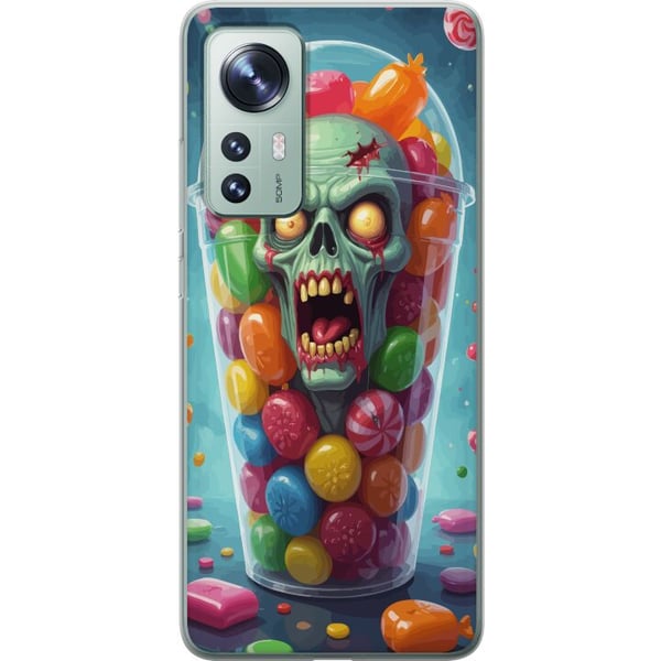 Kompatibel Mobilcover til Xiaomi 12 Zombie plakat slikbæger horror kunst slik kranie skræmmende farverig halloween uhyggelig design