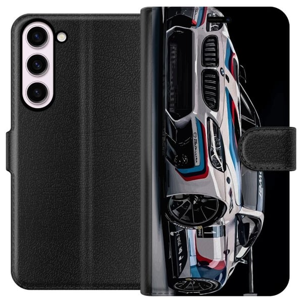 Kompatibelt Lommeboketui til Samsung Galaxy S23+ BMW M Power-illustrasjon – nærbilde av sportsbil i hvitt racingdesign