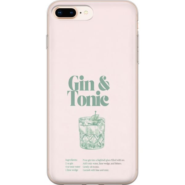 Kompatibel Mobilcover til Apple iPhone 8 Plus Gin og tonic i stilren retroillustration Kompatibel Mobilcover til Apple iPhone 8 Plus Gin og tonic i stilren retroillustration