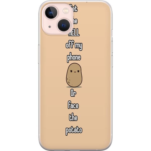 Kompatibel Mobilcover til Apple iPhone 13 Kartoffelillustration – Sjovt motiv: Hold dig væk fra min telefon, ellers møder du kartoflen Kompatibel Mobilcover til Apple iPhone 13 Kartoffelillustration – Sjovt motiv: Hold dig væk fra min telefon, ellers møder du kartoflen