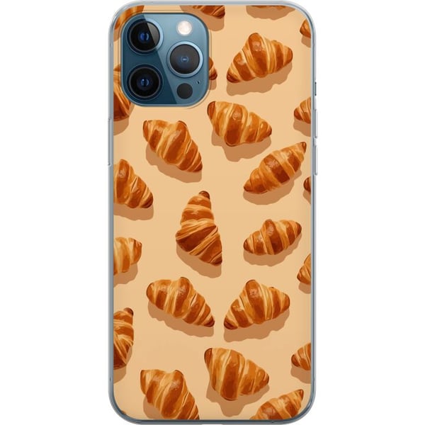 Kompatibel Mobilcover til Apple iPhone 12 Pro Croissantmønster med gyldenbrune franske bagværk beige baggrund caféinspireret illustration i elegant o Kompatibel Mobilcover til Apple iPhone 12 Pro Croissantmønster med gyldenbrune franske bagværk beige baggrund caféinspireret illustration i elegant o
