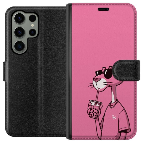 Kompatibel Tegnebogsetui til Samsung Galaxy S23 Ultra Pink Panther Drink