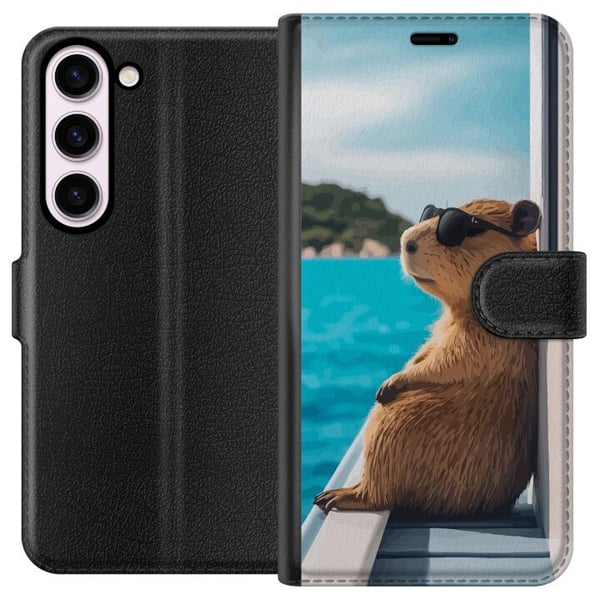 Kompatibel Tegnebogsetui til Samsung Galaxy S23 Kapybara ved havet med solbriller, humoristisk charmerende design med afslappet feriestemning Kompatibel Tegnebogsetui til Samsung Galaxy S23 Kapybara ved havet med solbriller, humoristisk charmerende design med afslappet feriestemning