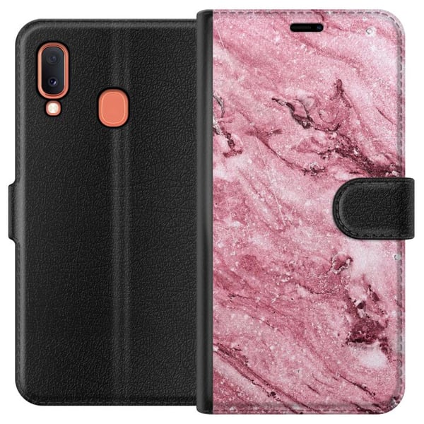 Kompatibelt Plånboksfodral till Samsung Galaxy A20e Rosa Kompatibelt Plånboksfodral till Samsung Galaxy A20e Rosa