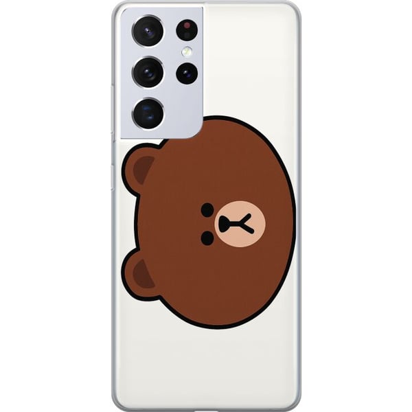Yhteensopiva Puhelinkuori Samsung Galaxy S21 Ultra 5G line friends brown