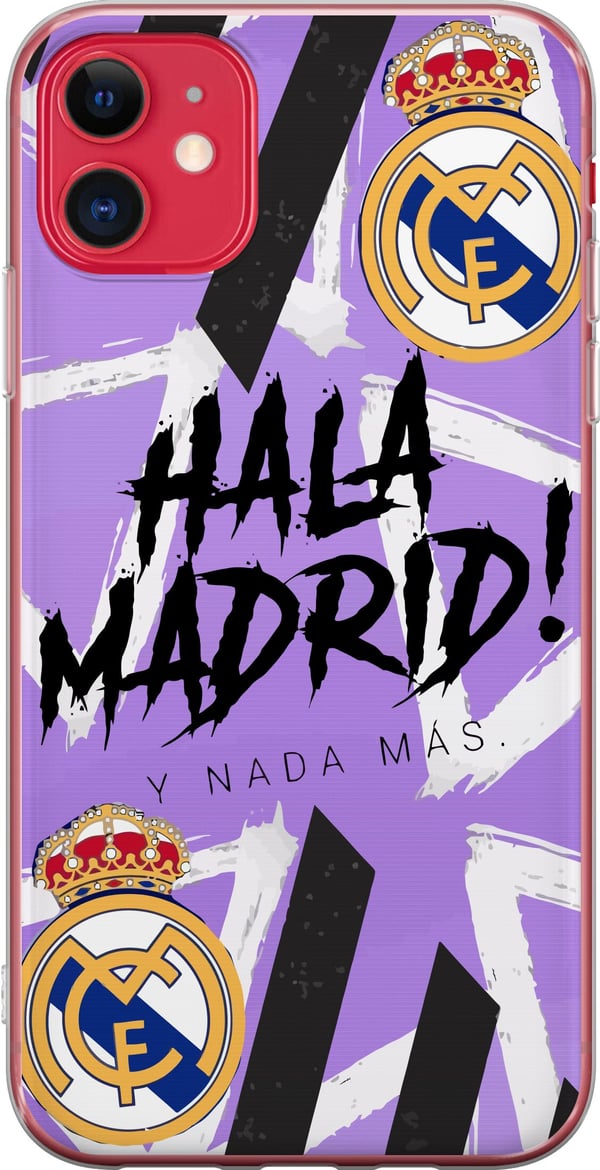 Yhteensopiva Puhelinkuori Apple iPhone 11 Violetti Hala Madrid -design, jossa on seuran tunnus ja voimakas urheilugrafiikka – täydellinen jalkapallof