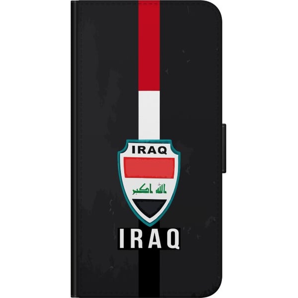 Kompatibelt Plånboksfodral till Samsung Galaxy A20s Irak flagga med emblem i rött vitt svart kraftfull design som uttrycker historia och stolthet