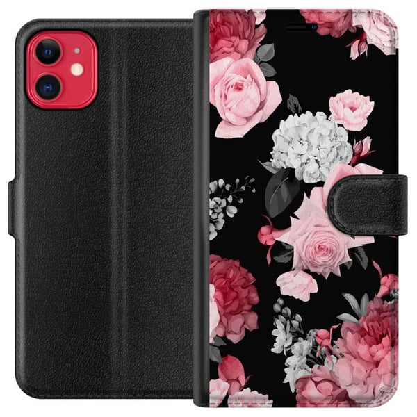 Kompatibel Tegnebogsetui til Apple iPhone 11 Floral Blomst Kompatibel Tegnebogsetui til Apple iPhone 11 Floral Blomst