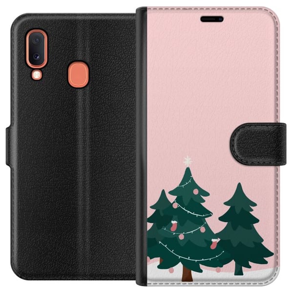 Kompatibelt Lommeboketui til Samsung Galaxy A20e Graner God Jul Kompatibelt Lommeboketui til Samsung Galaxy A20e Graner God Jul