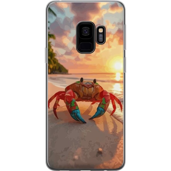 Kompatibel Mobilcover til Samsung Galaxy S9 Tropisk strandkrabbe farverigt design med solnedgang hav bølger og varm feriestemning inspireret af tropi