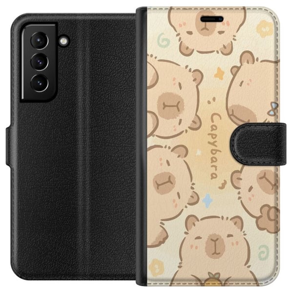 Kompatibelt Lommeboketui til Samsung Galaxy S21+ 5G Søte kapybaraer i pastelldesign – søte flodsvin i myke farger, en søt og varm stil med sjarm og l Kompatibelt Lommeboketui til Samsung Galaxy S21+ 5G Søte kapybaraer i pastelldesign – søte flodsvin i myke farger, en søt og varm stil med sjarm og l